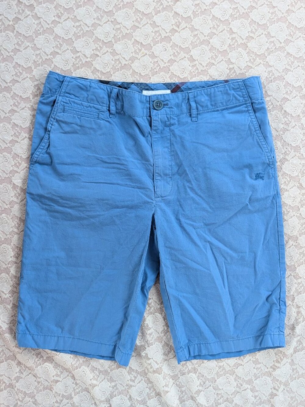 Burberry children blue bermuda shorts with pockets adjustable waist size 14y GUC